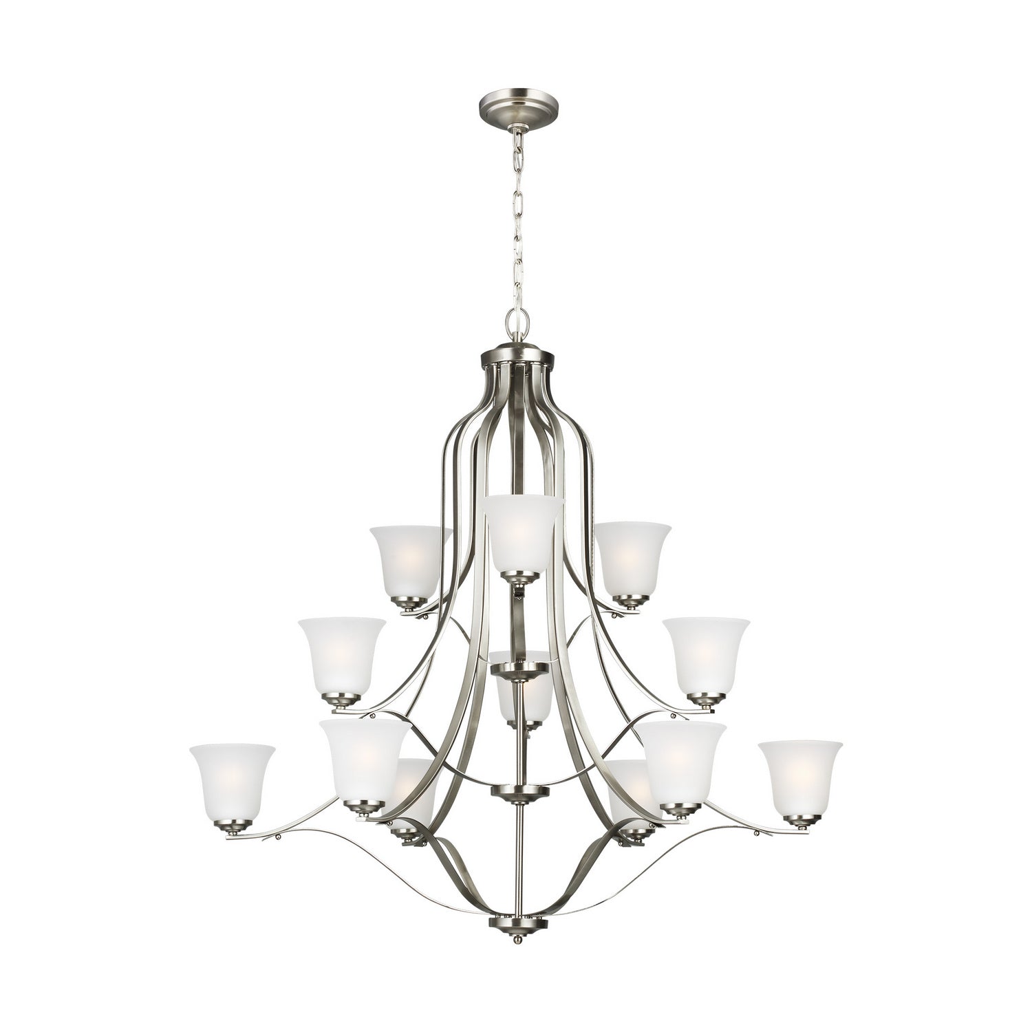 Generation Lighting - 3139012-962 - 12 Light Chandelier - Emmons - Brushed Nickel