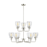 Generation Lighting - 3214509-962 - Nine Light Chandelier - Belton - Brushed Nickel