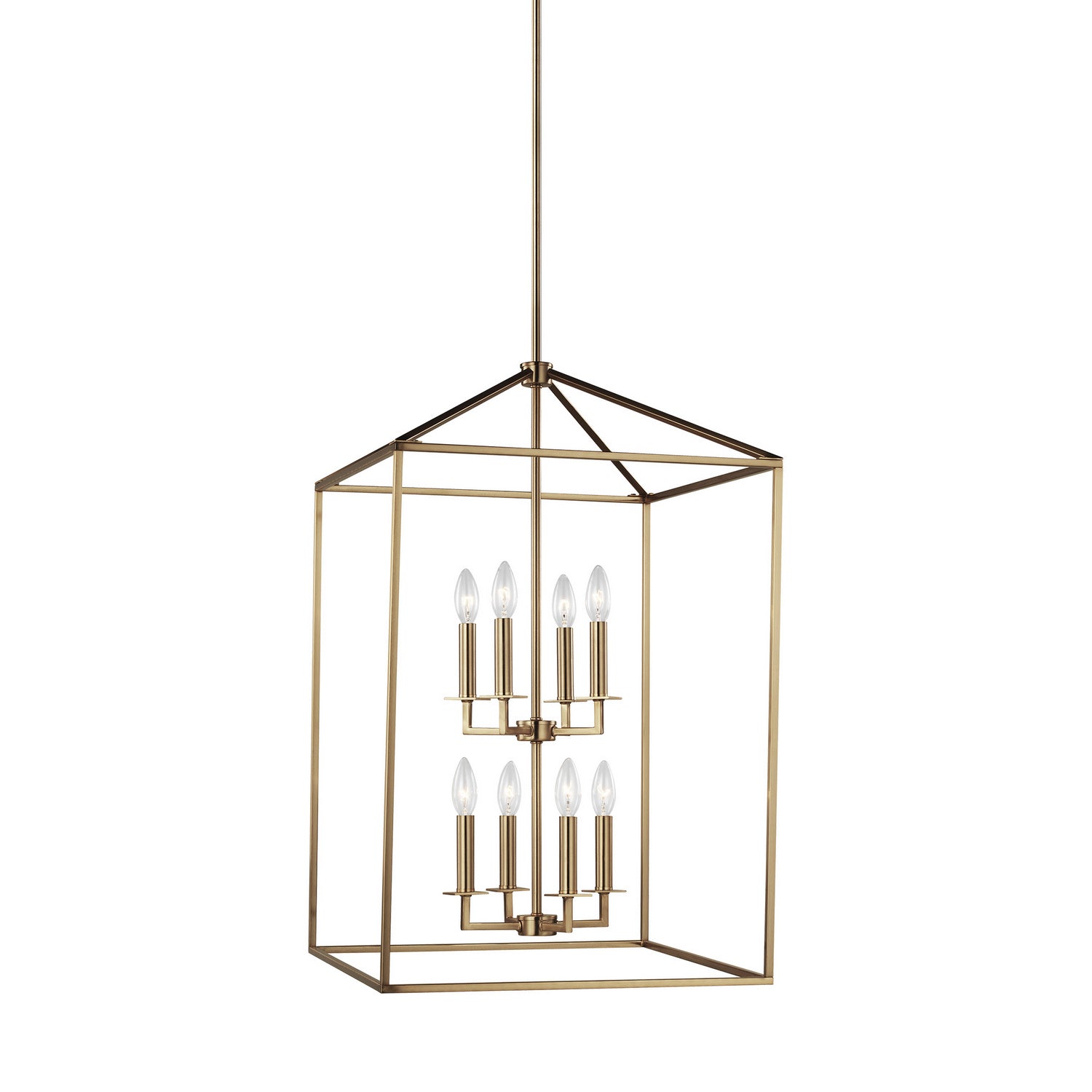 Generation Lighting - 5115008-848 - Eight Light Hall / Foyer Pendant - Perryton - Satin Brass