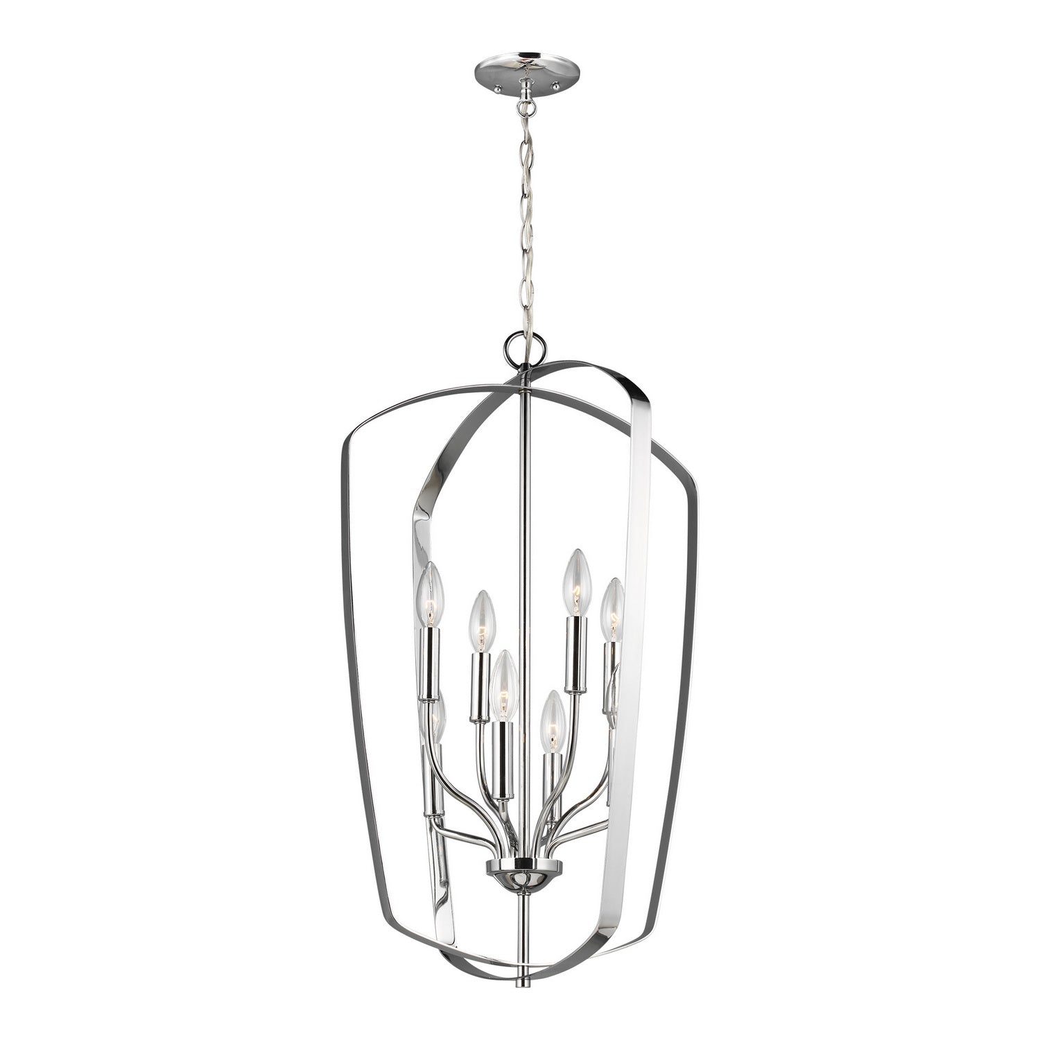 Generation Lighting - 5134908-05 - Eight Light Hall / Foyer Pendant - Romee - Chrome