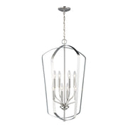 Generation Lighting - 5134908-962 - Eight Light Hall / Foyer Pendant - Romee - Brushed Nickel