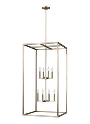 Generation Lighting - 5234508-848 - Eight Light Hall / Foyer Pendant - Moffet Street - Satin Brass