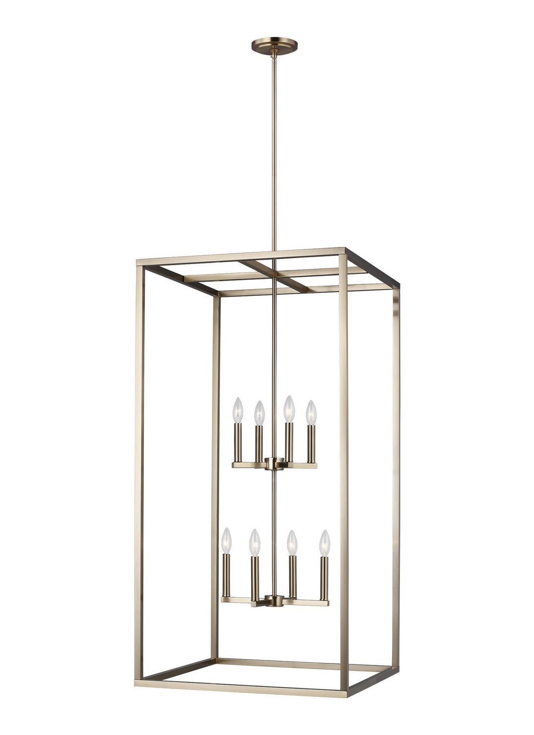 Generation Lighting - 5234508-848 - Eight Light Hall / Foyer Pendant - Moffet Street - Satin Brass