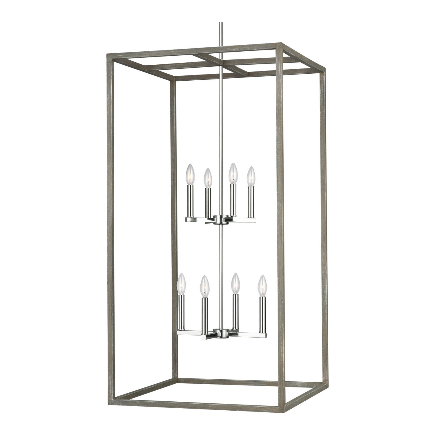 Generation Lighting - 5234508-872 - Eight Light Hall / Foyer Pendant - Moffet Street - Washed Pine