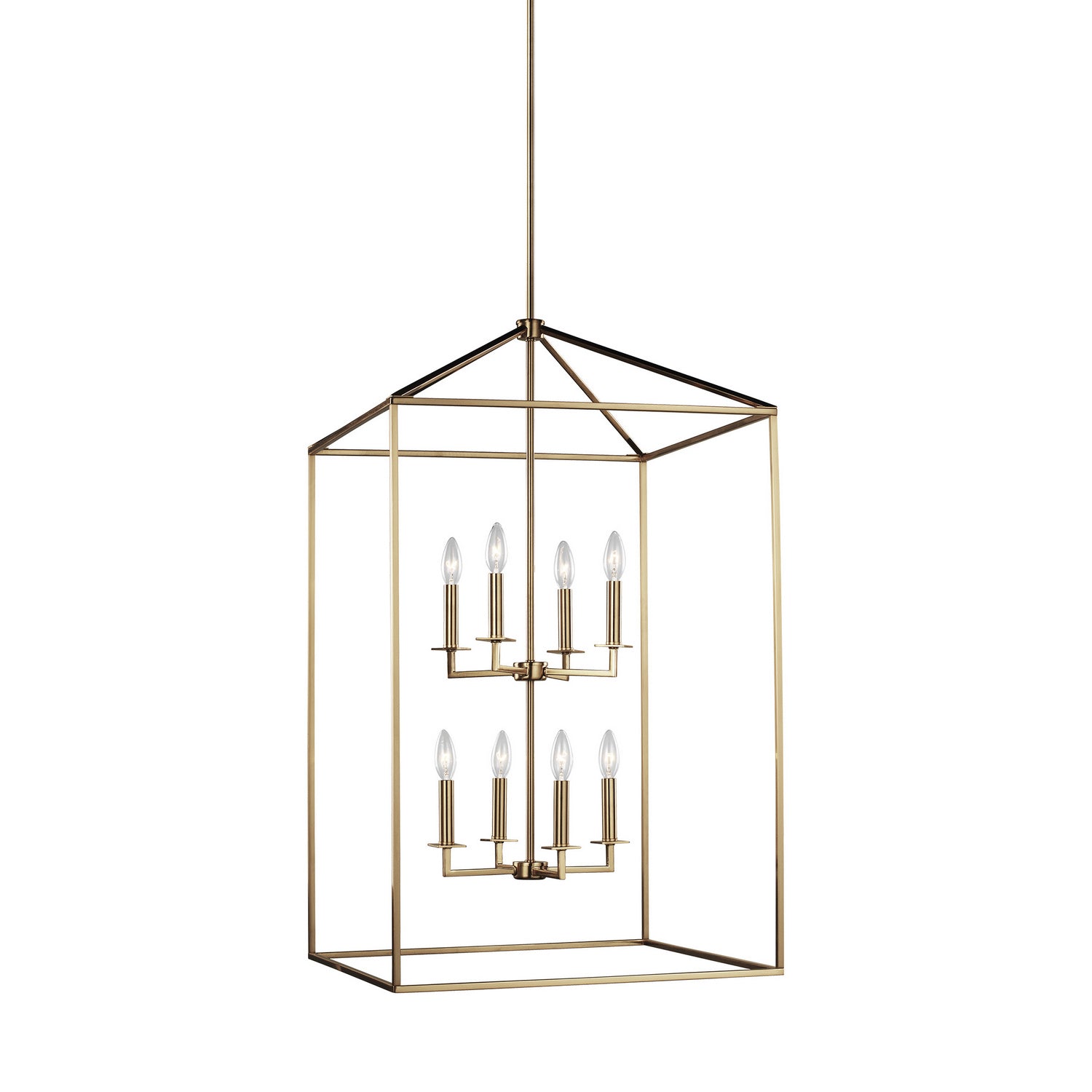 Generation Lighting - 5315008-848 - Eight Light Hall / Foyer Pendant - Perryton - Satin Brass
