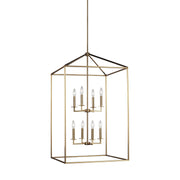 Generation Lighting - 5315008-848 - Eight Light Hall / Foyer Pendant - Perryton - Satin Brass