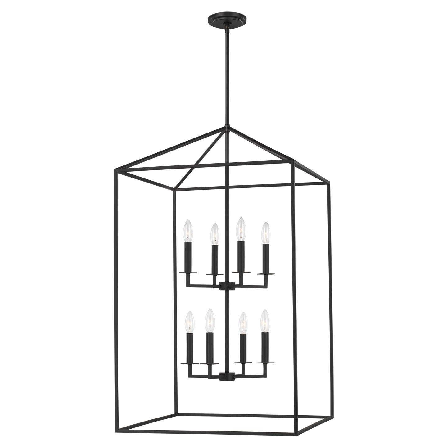 Generation Lighting - 5315008EN-112 - Eight Light Hall / Foyer - Perryton - Midnight Black