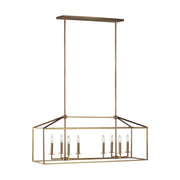 Generation Lighting - 6615008EN-848 - Eight Light Island Pendant - Perryton - Satin Brass