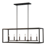 Generation Lighting - 6634506-710 - Six Light Island Pendant - Moffet Street - Bronze