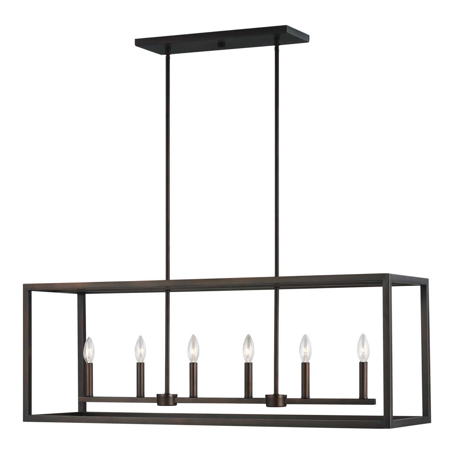 Generation Lighting - 6634506-710 - Six Light Island Pendant - Moffet Street - Bronze