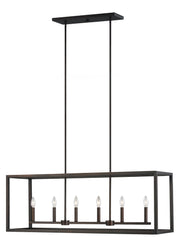 Generation Lighting - 6634506EN-710 - Six Light Island Pendant - Moffet Street - Bronze