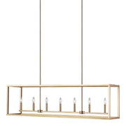 Generation Lighting - 6634507-848 - Seven Light Island Pendant - Moffet Street - Satin Brass