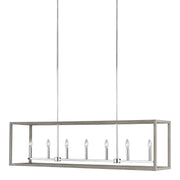 Generation Lighting - 6634507-872 - Seven Light Island Pendant - Moffet Street - Washed Pine