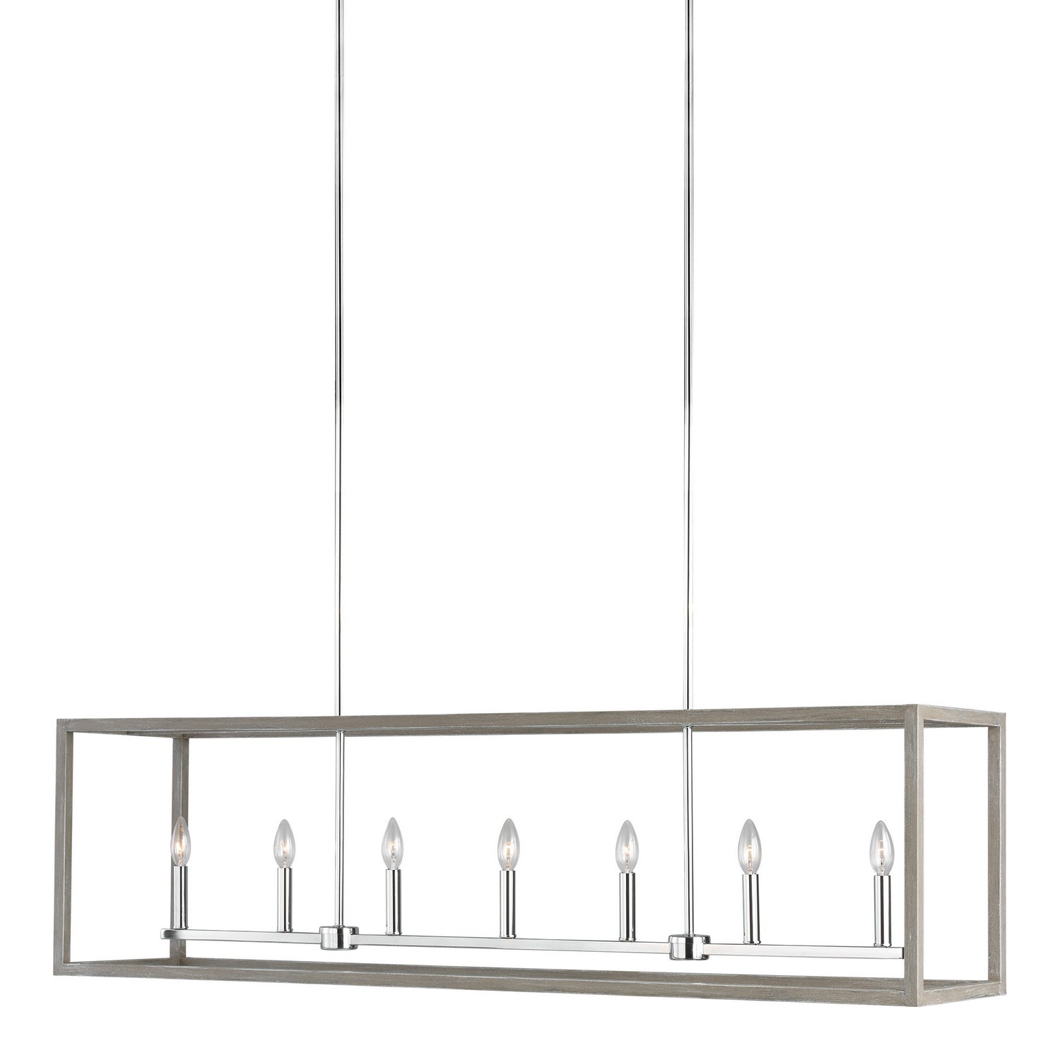 Generation Lighting - 6634507-872 - Seven Light Island Pendant - Moffet Street - Washed Pine