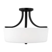 Generation Lighting - 7728803EN3-112 - Three Light Semi-Flush Mount - Kemal - Midnight Black