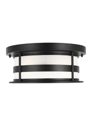 Generation Lighting - 7890902EN3-12 - Two Light Outdoor Flush Mount - Wilburn - Black