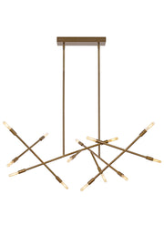 Visual Comfort Modern - 700LSLNVR - 14 Light Chandelier - Line Wave - Aged Brass