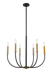 Z-Lite - 479-6MB-OBR - Six Light Chandelier - Haylie - Matte Black / Olde Brass