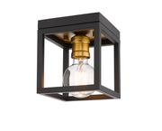 Z-Lite - 480F1-BRZ-OBR - One Light Flush Mount - Kube - Bronze / Olde Brass