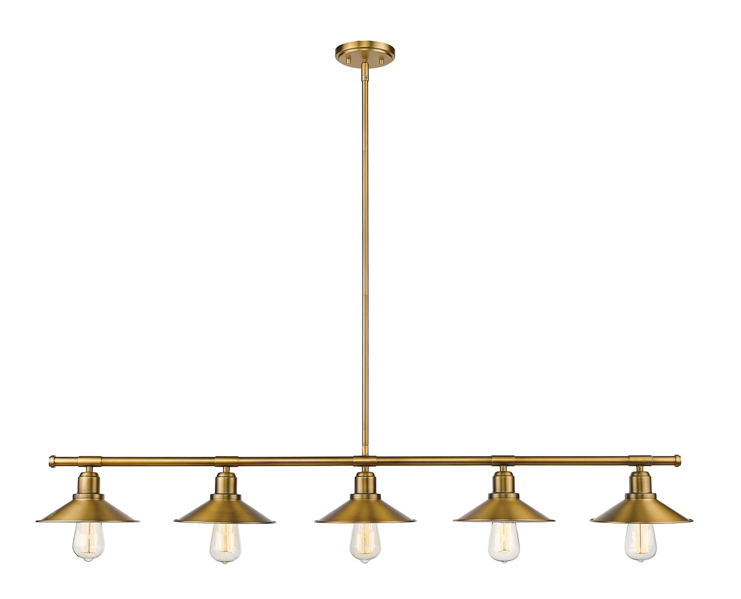 Z-Lite - 613-5L-FB - Five Light Linear Chandelier - Casa - Foundry Brass