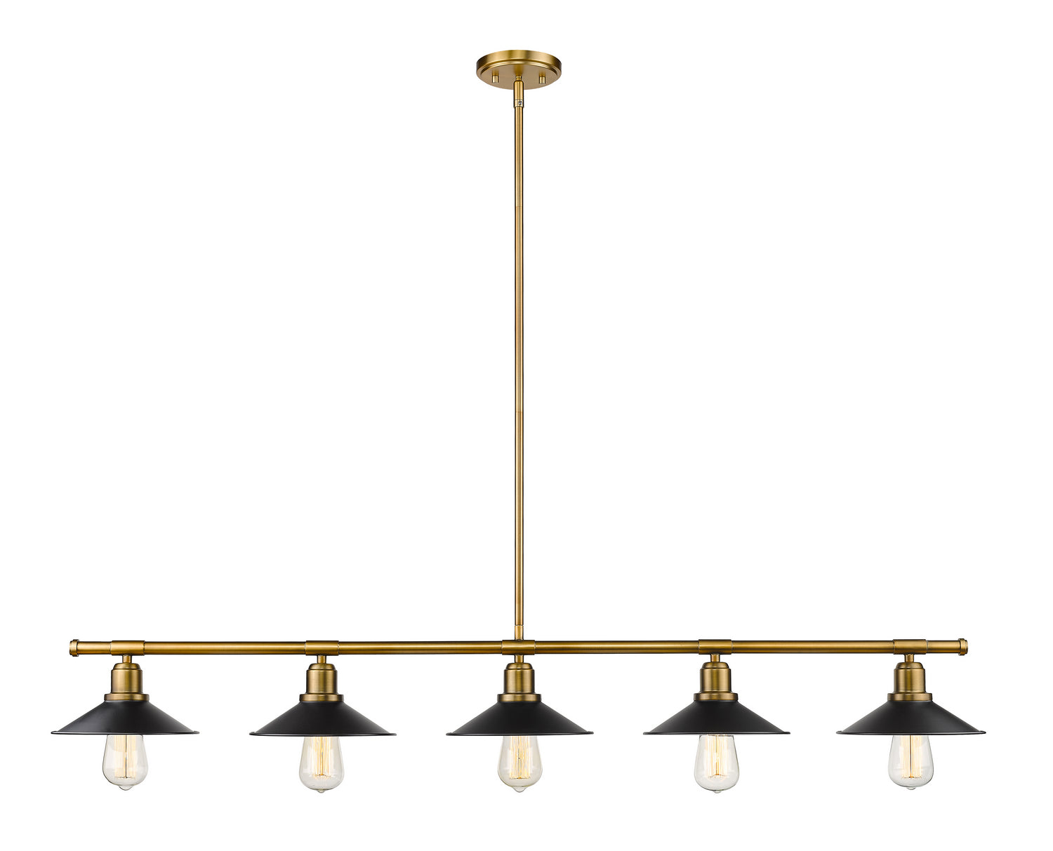 Z-Lite - 613-5L-FB+MB - Five Light Linear Chandelier - Casa - Foundry Brass