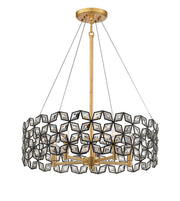 Metropolitan - N7845-711 - Five Light Pendant - Brookcrest - Sand Coal With Gold Highlights