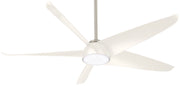Minka Aire - F771L-BN/WH - 60"Ceiling Fan - Ellipse - Brushed Nickel With White Blades