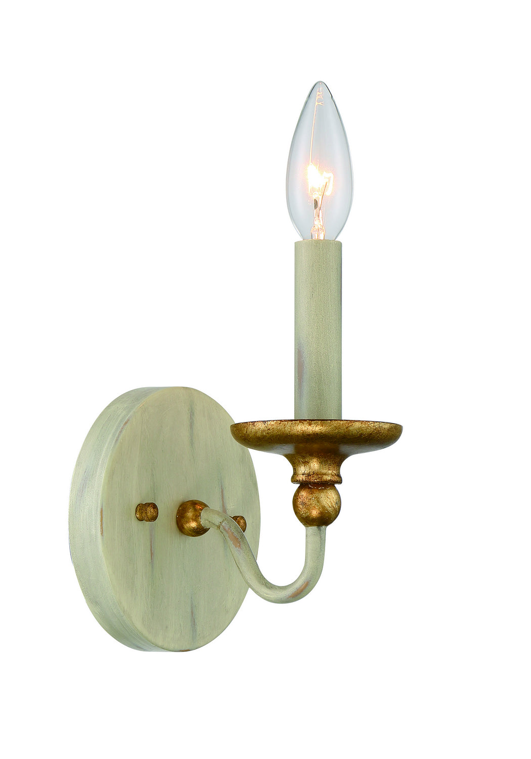 Minka-Lavery - 1041-701 - One Light Wall Sconce - Westchester County - Farmhouse White w/Gilded Gold Leaf