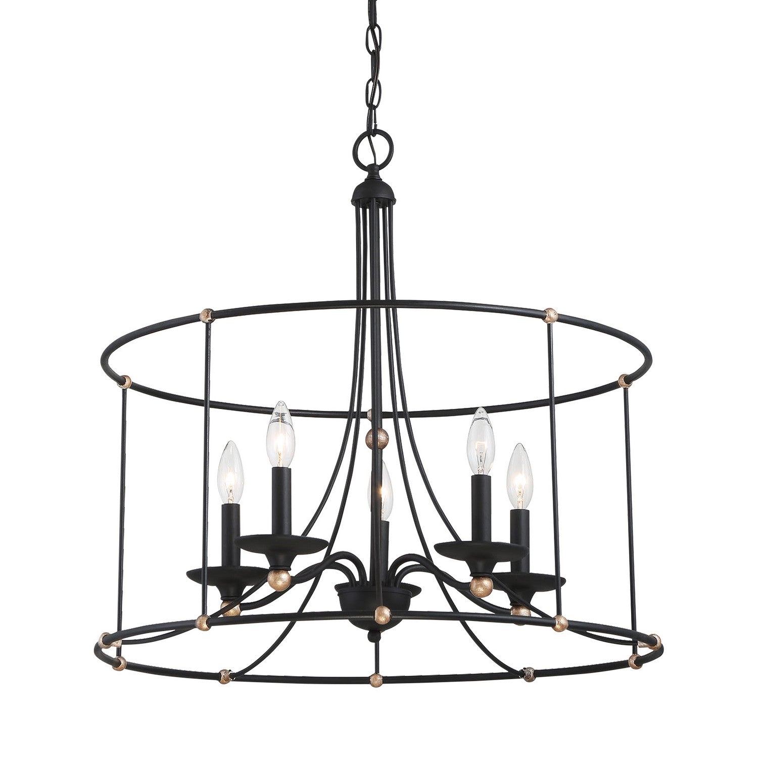 Minka-Lavery - 1047-677 - Five Light Chandelier - Westchester County - Sand Coal With Skyline Gold Le