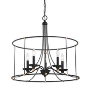 Minka-Lavery - 1047-677 - Five Light Chandelier - Westchester County - Sand Coal w/Skyline Gold Leaf