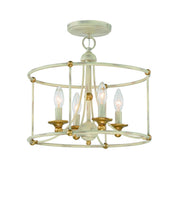Minka-Lavery - 1049-701 - Four Light Semi Flush Mount - Westchester County - Farmhouse White w/Gilded Gold Leaf