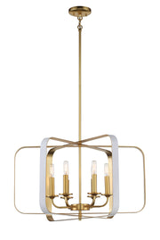 Minka-Lavery - 1216-706 - Six Light Pendant - Aureum - Matte White W/ Honey Gold