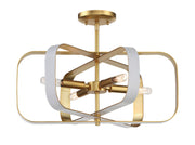 Minka-Lavery - 1219-706 - Four Light Semi Flush Mount - Aureum - Matte White W/ Honey Gold