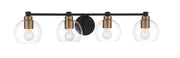 Minka-Lavery - 4914-653 - Four Light Bath - Keyport - Sand Coal w/Natural Brushed Brass