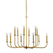 Arteriors - 89343 - 12 Light Chandelier - Breck - Antique Brass