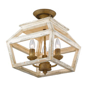 Golden - 0839-SF BC - Three Light Semi-Flush Mount - Haiden - Burnished Chestnut