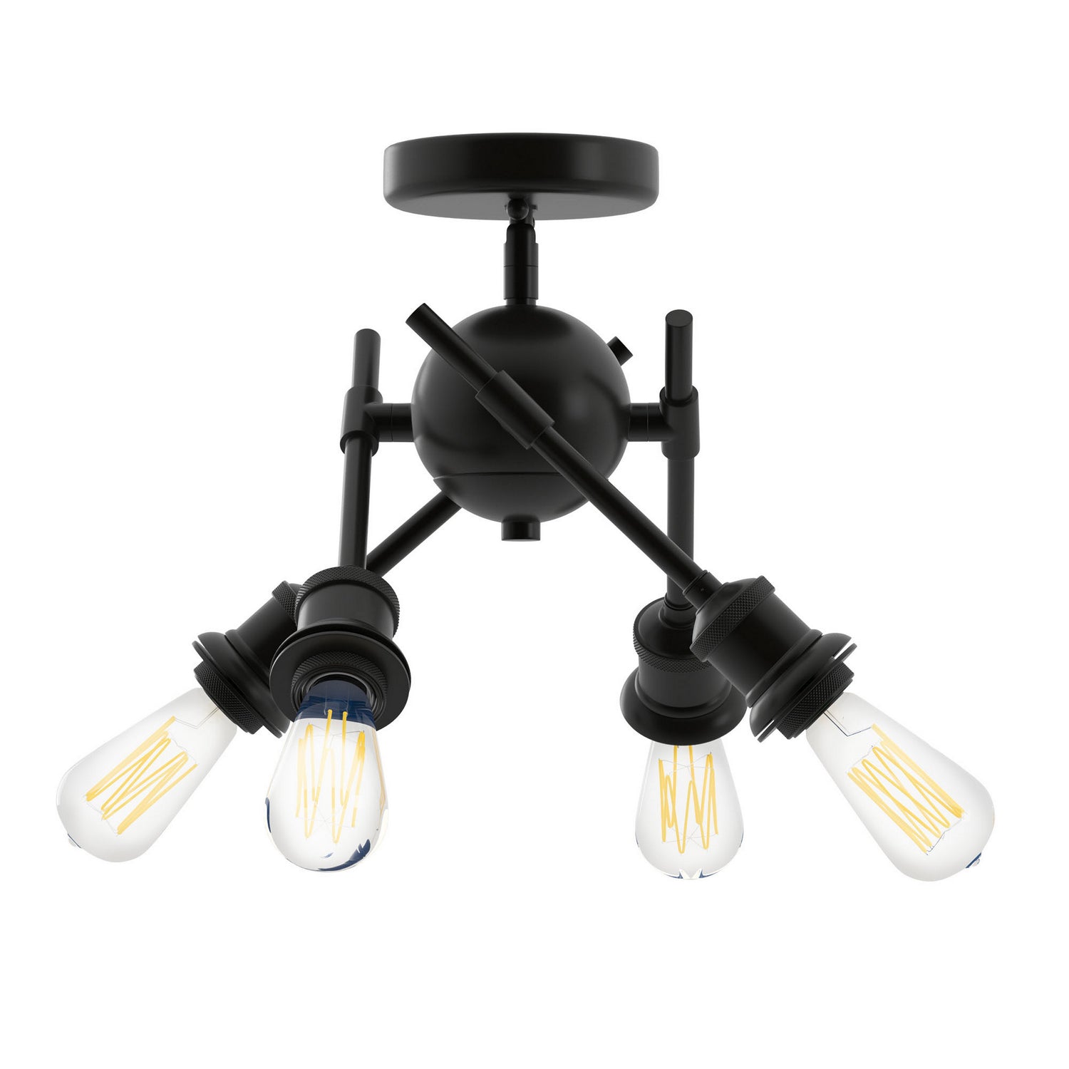 Golden - 1945-SF BLK - Four Light Semi-Flush Mount - Axel - Matte Black