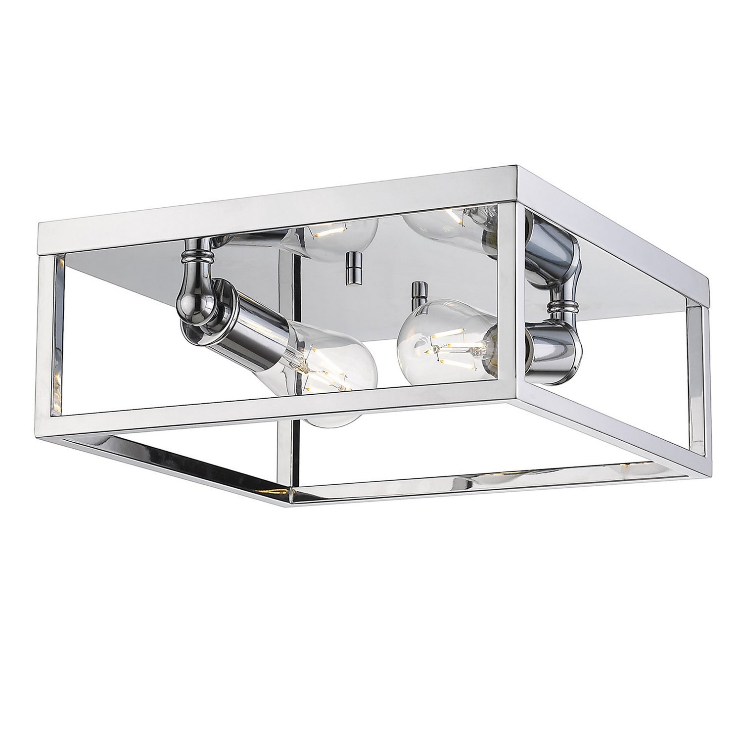Golden - 2072-FM CH - Two Light Flush Mount - Wesson - Chrome