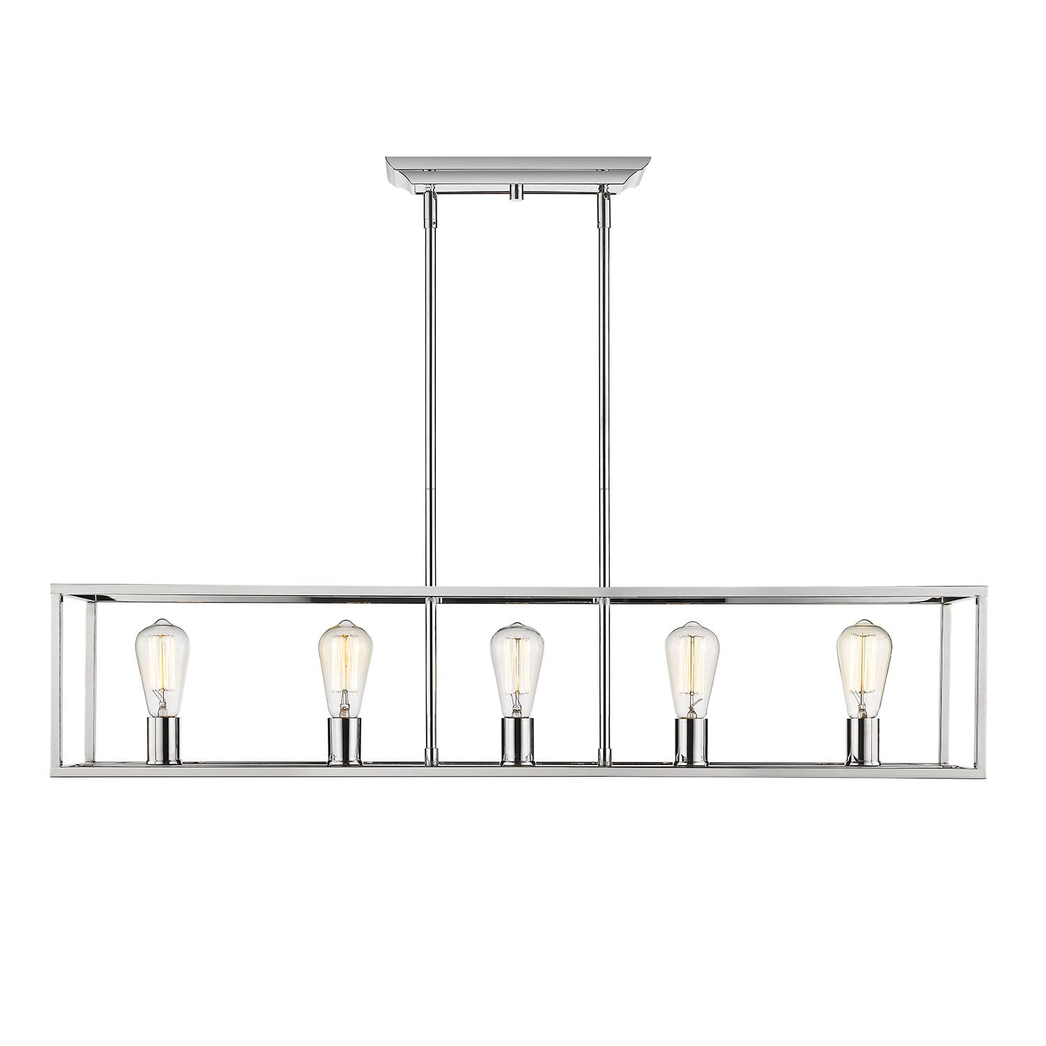 Golden - 2072-LP CH - Five Light Linear Pendant - Wesson - Chrome