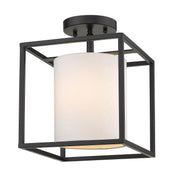 Golden - 2243-1SF BLK-MWS - One Light Semi-Flush Mount - Manhattan - Matte Black