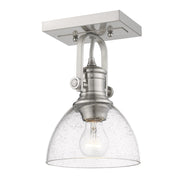 Golden - 3118-1SF PW-SD - One Light Semi-Flush Mount - Hines - Pewter