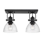 Golden - 3118-2SF BLK-SD - Two Light Semi-Flush Mount - Hines - Matte Black