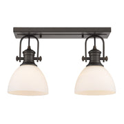Golden - 3118-2SF RBZ-OP - Two Light Semi-Flush Mount - Hines - Rubbed Bronze