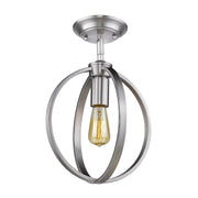Golden - 3167-1SF PW - One Light Semi-Flush Mount - Colson - Pewter