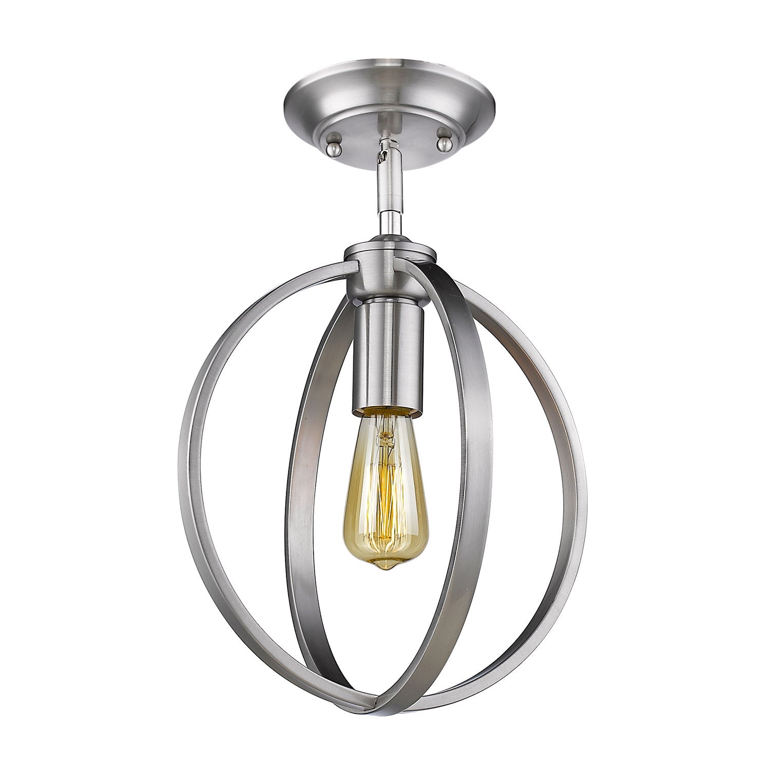 Golden - 3167-1SF PW - One Light Semi-Flush Mount - Colson - Pewter