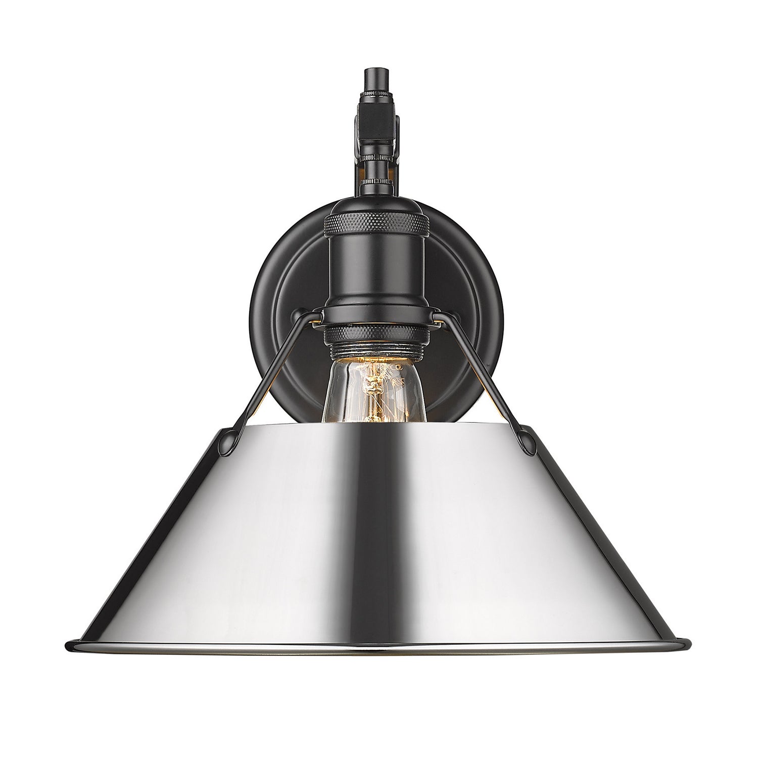 Golden - 3306-1W BLK-CH - One Light Wall Sconce - Orwell - Matte Black