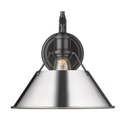 Golden - 3306-1W BLK-CH - One Light Wall Sconce - Orwell - Matte Black