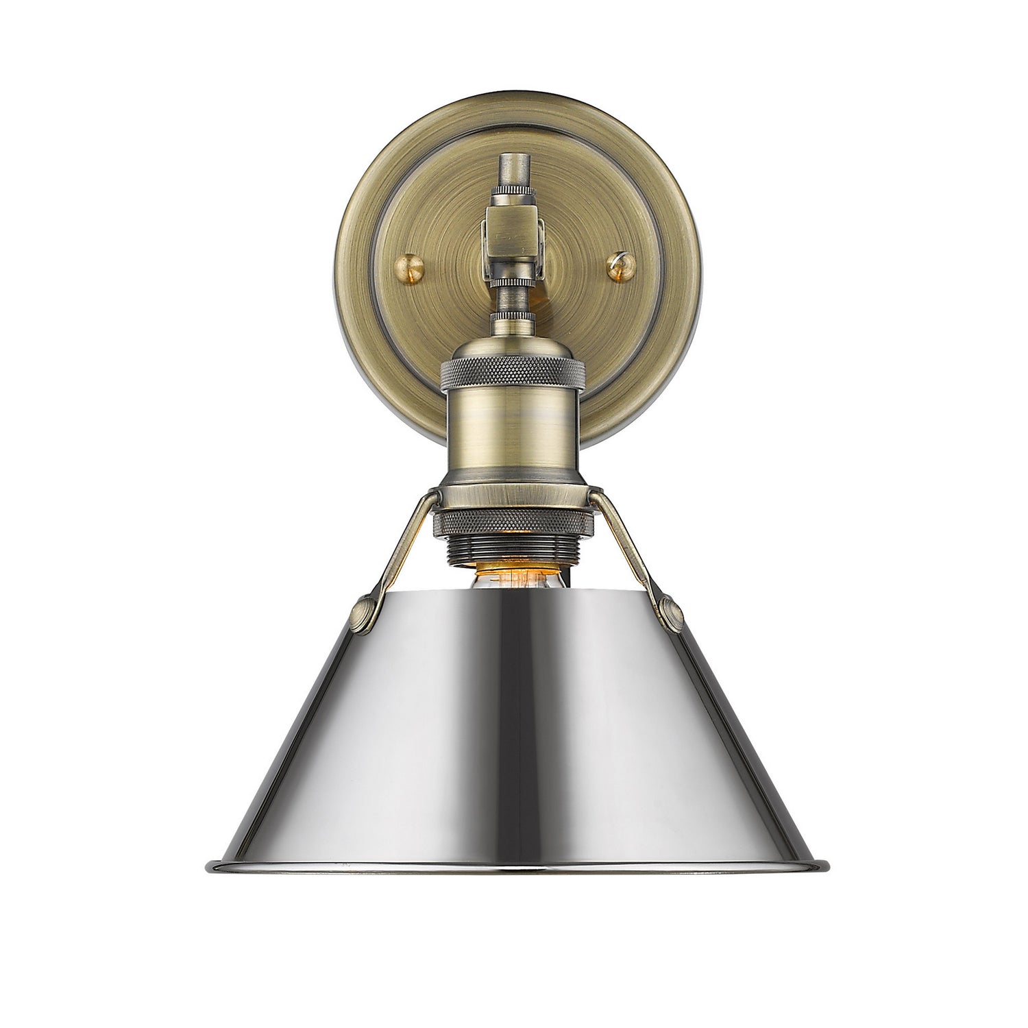 Golden - 3306-BA1 AB-CH - One Light Bath Vanity - Orwell - Aged Brass