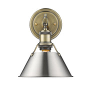 Golden - 3306-BA1 AB-PW - One Light Bath Vanity - Orwell - Aged Brass