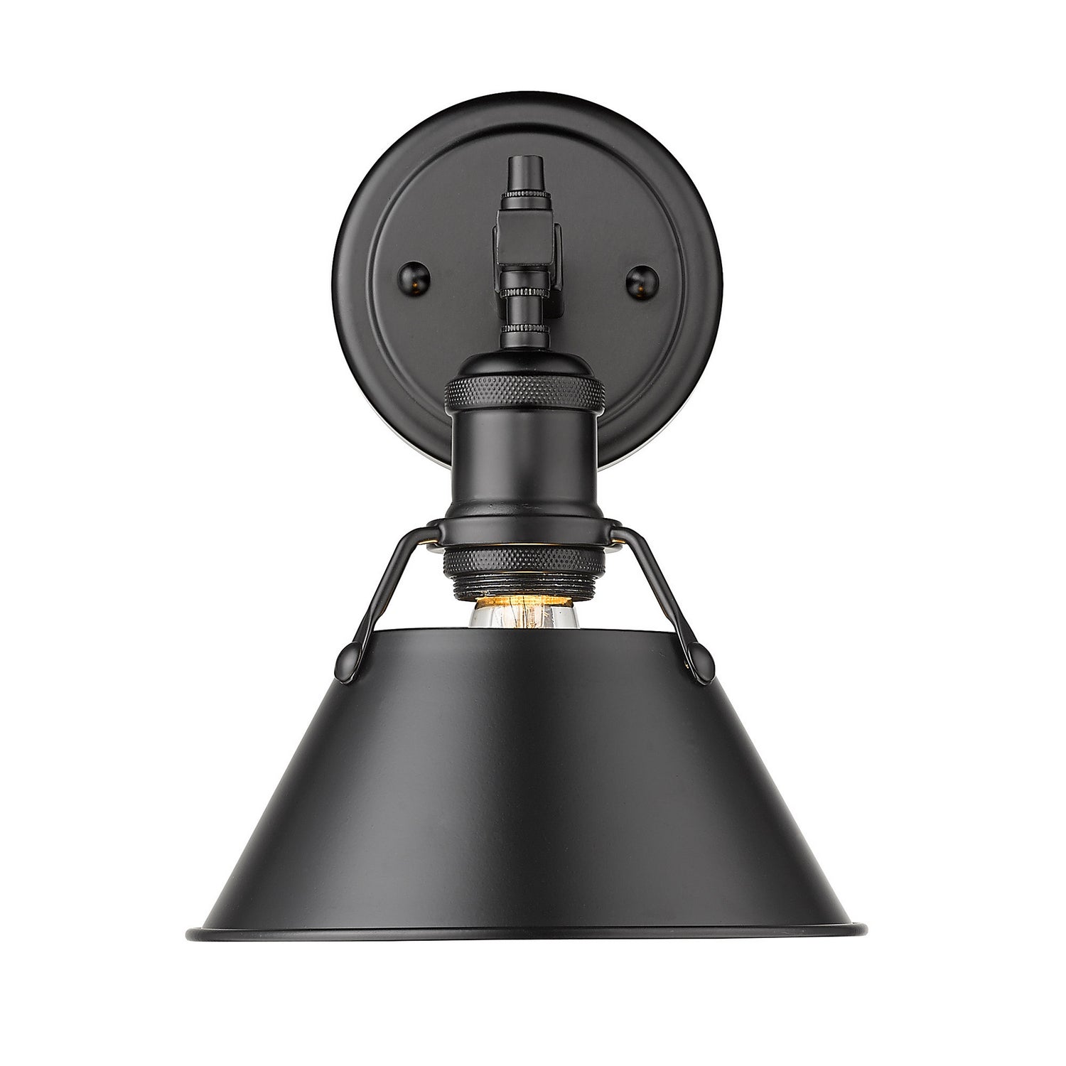 Golden - 3306-BA1 BLK-BLK - One Light Bath Vanity - Orwell - Matte Black